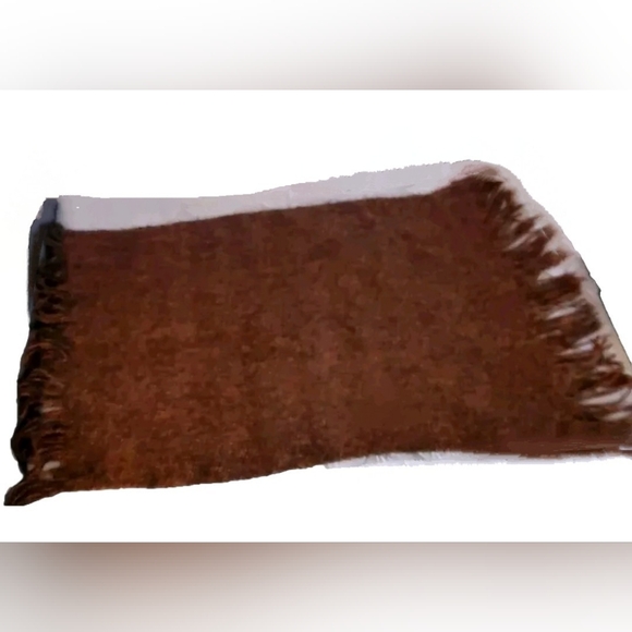 Kennebunk Weavers Multicolor Brown Fringe Shawl Throw 49"x 19.5" Made In USA - Picture 6 of 6